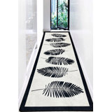 Theophania Floral Machine Woven Polyester Area Rug in Black/White