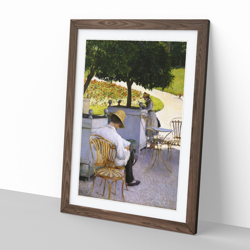 The Orange Trees by Gustave Caillebotte - Picture Frame Painting, 36cm H x 27cm W x 2cm D, Walnut Framed