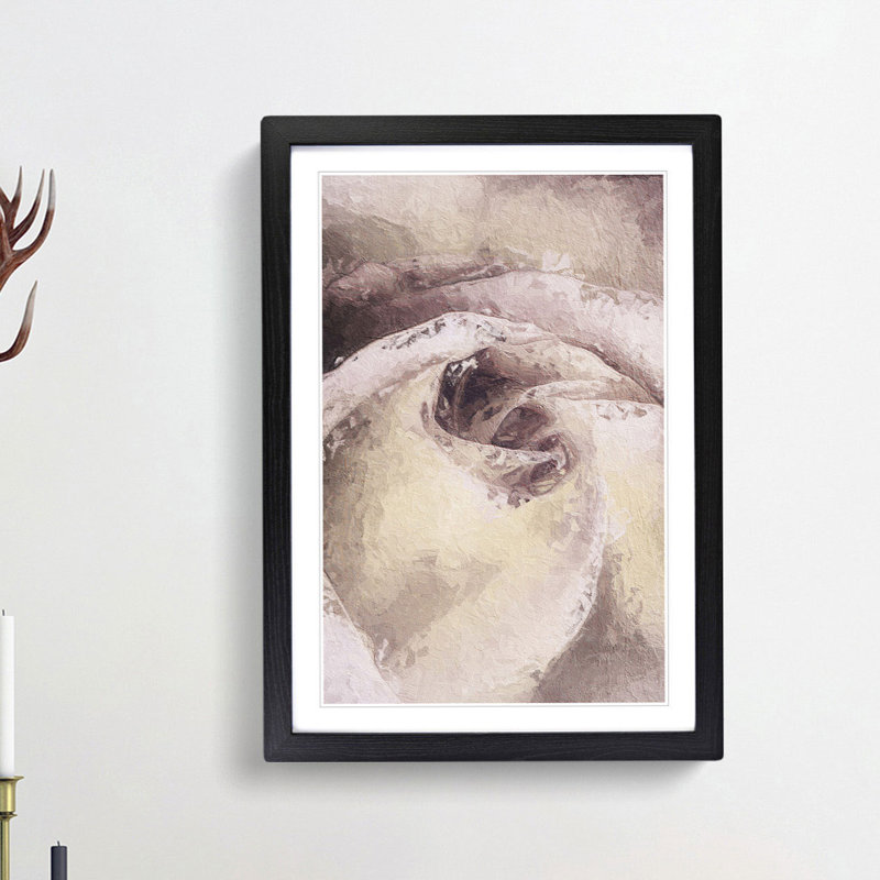 Pale Pink Rose - Framed Print, 65cm H x 48cm W x 2cm D, Black Framed