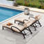 Ensemble de 2 chaises longues d'extérieur réglables avec accoudoirs et roulettes pour la piscine, la cour arrière et la terrasse-1041390656-1041390716