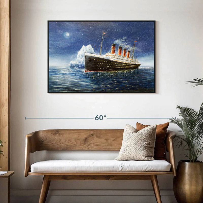 Titanic, Cadre flottant noir, 43 po x 29 po