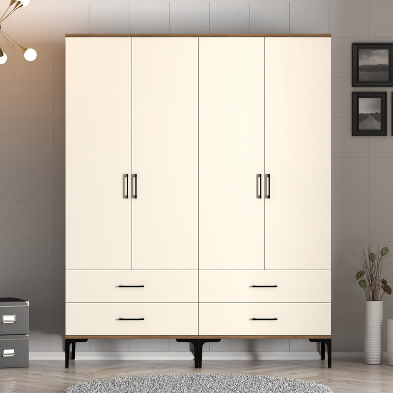 Armoire Ayreanna, Noyer, crème