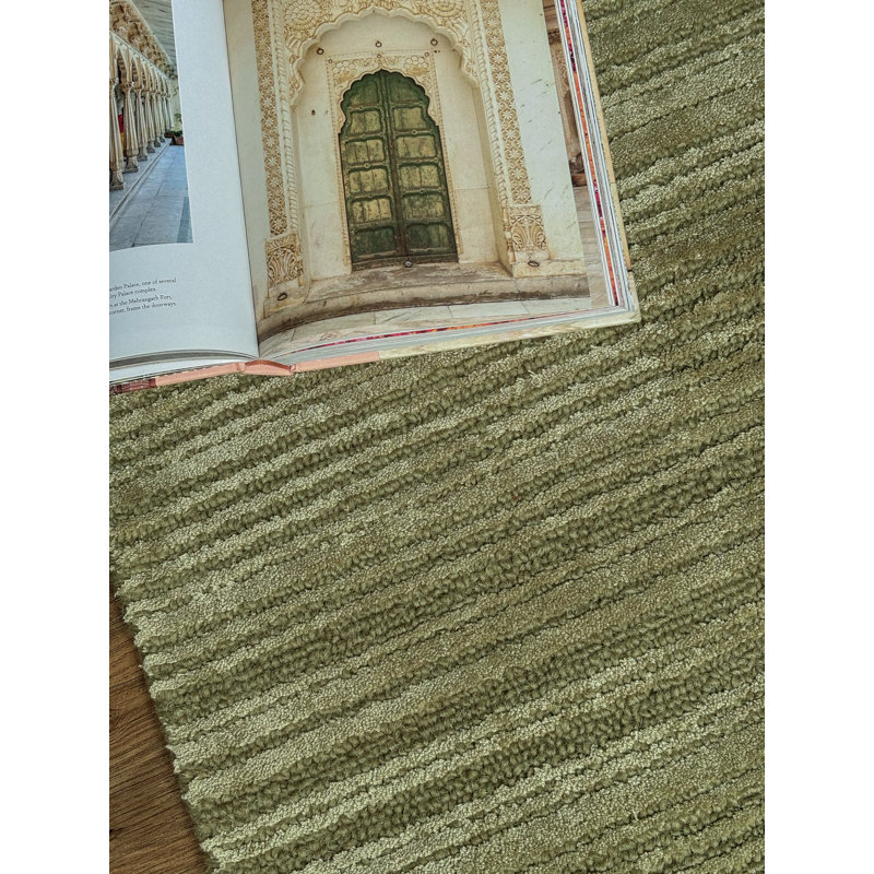Nayash Collection Hand Tufted Area Rug, Rectangle  9 X 12 (FT), Green