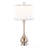 Cairo 28.75" Contemporary Metal Table Lamp In Brushed Nickel And White Linen Shade With Silver Trim From Grandview Gallery - Set Of 2