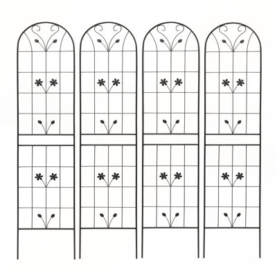 Ensemble de 4 treillis de jardin en métal antirouille 86,7 po x 19,7 po
