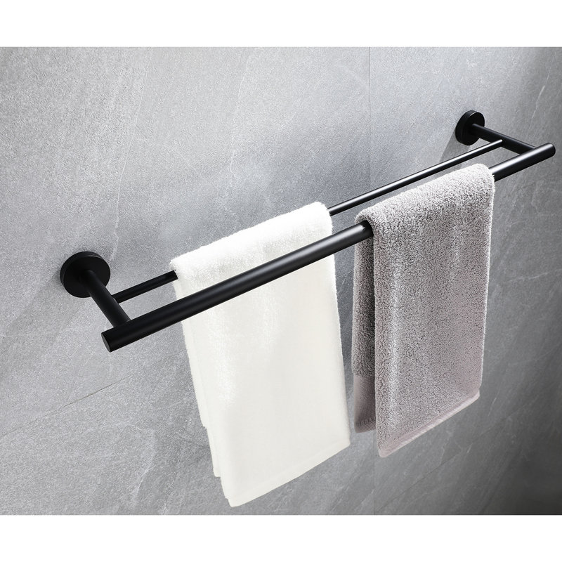 Barre à serviettes en acier inoxydable noir mat - Polyvalente pour le rangement à la maison Bar moderne, finition idéale pour les salles de bain et autres pièces