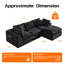 Canapé modulaire en osier de 108 po avec repose-pieds amovible, canapé modulaire à compression 3 places pour salon 108 po, aucun assemblage requis-1599733613-1599733600