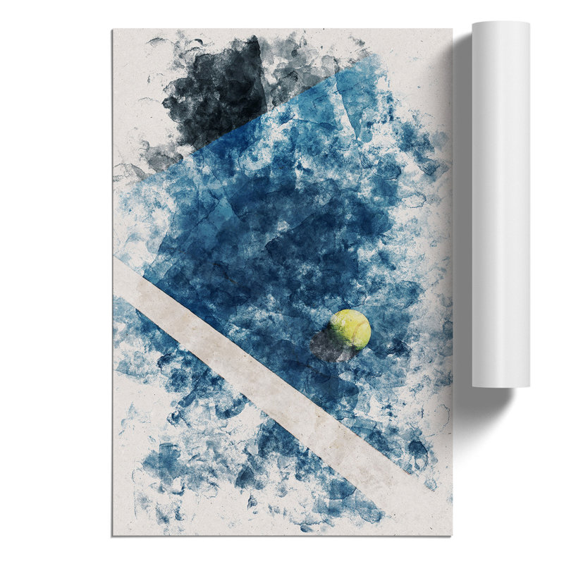 The Tennis Court Watercolour - Frameless Print, 84cm H x 59cm W x 0.1cm D