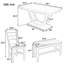 Ensemble de 6 tables de salle à manger en bois 6 pièces avec banc long et 4 chaises, style moderne-348039848-348039854