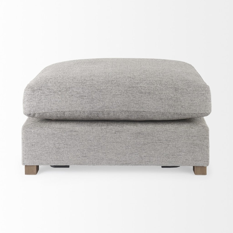 Demi-repose-pieds recouvert de tissu gris clair, Tissu gris