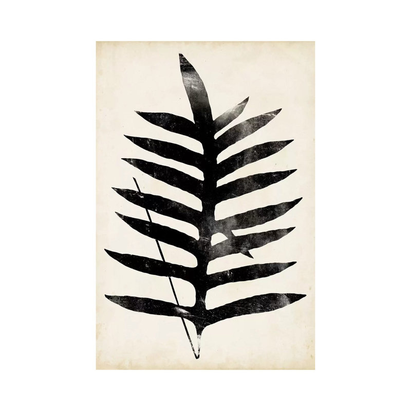 Fern Silhouette III - Wrapped Canvas Print, 20.32 cm H x 30.48 cm W