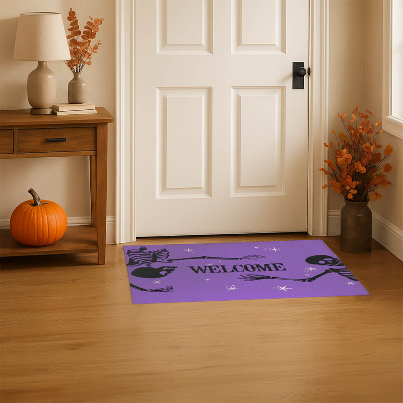 Tapis d'entrée antidérapant Skeleton, Mauve, L 24 po x L 36 po