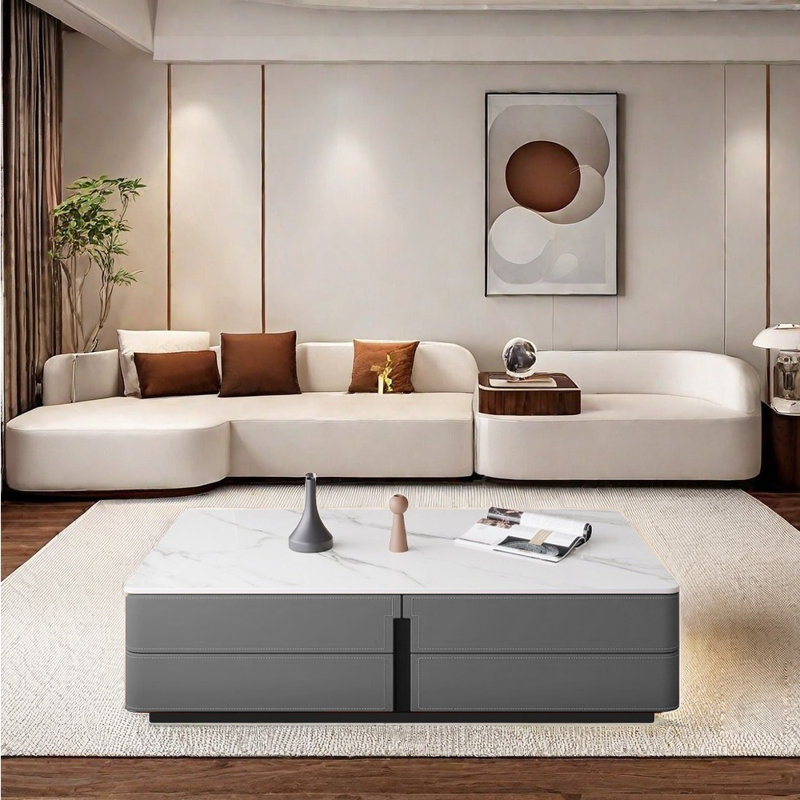 Table basse luxueuse de style italien, Noir, noir, noir, noir