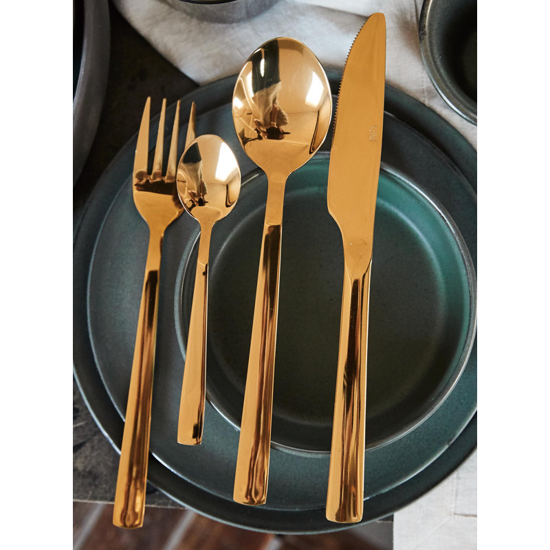 16 Piece Cutlery Set, Service for 4, Gold