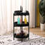 Tissé à la main, 3, ovale, table d'appoint, plateau amovible, pique-nique, rangement pour garde-manger, format compact, rangement pour fruits et légumes noirs, forme ovale,