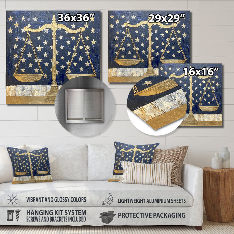 Graelynn USA I - Patriotiste américain, impressions sur métal, H 29,5 po x l 29,5 po