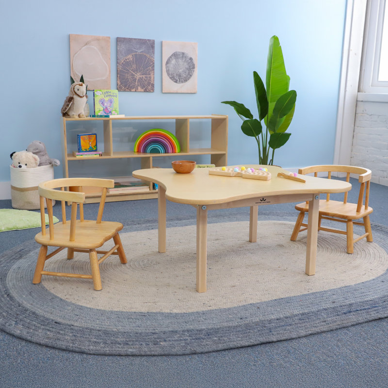 Ensemble de table d’écriture et de chaises pour enfants, 3 pièces enfant fleur