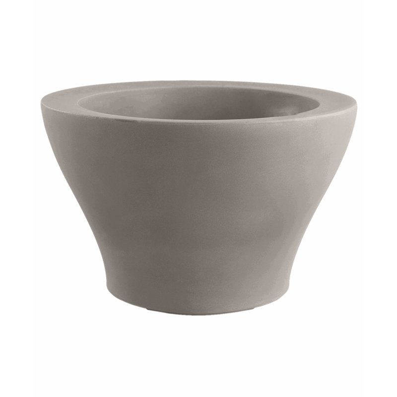 Centro Resin Pot Planter, 19.75" H x 31.5" W x 31.5" D, Taupe