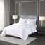Édredon double / grand en coton 500Tc, édredon à rayures brodées, housse de couette amovible avec fermeture à glissière et attaches de coin intérieures double / grand, duvet synthétique, double rayure, repose-pieds douillet-120274394