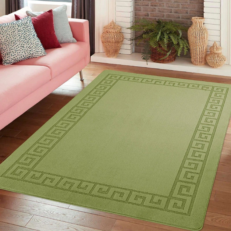Sage Non Slip Rocco Area Rugs & Runners – Luxury Living Room Carpet, Bedroom Rug, Kitchen Floor Mat & Hallway Door Mat