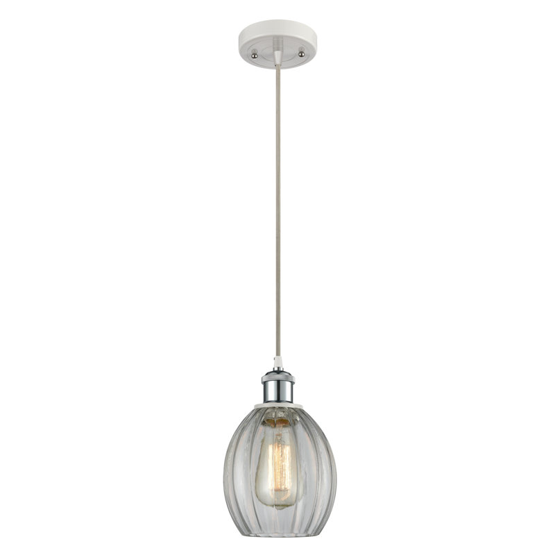 Bolduc 1 - Light Single Pendant, White/Polished Chrome