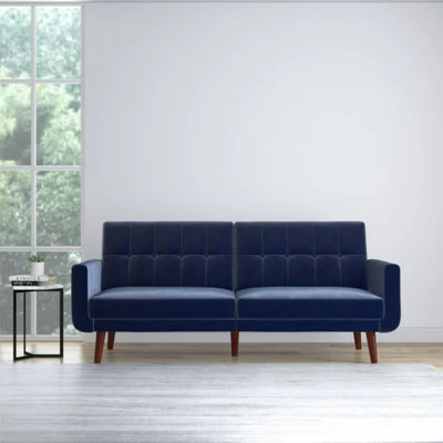 Futon moderne, velours gris