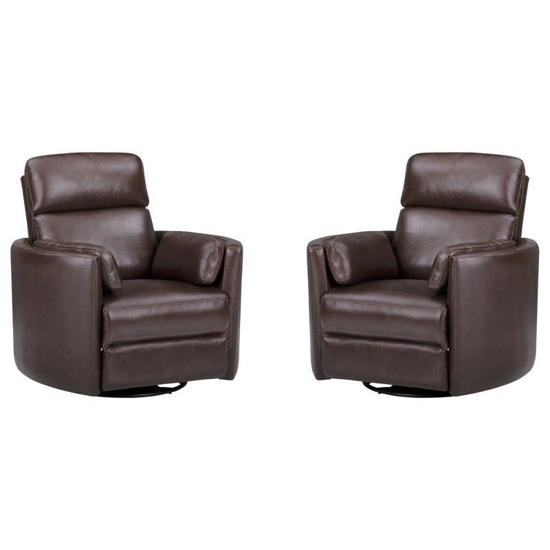 Bre Manual Swivel Glider Recliner Two Pack, Brown