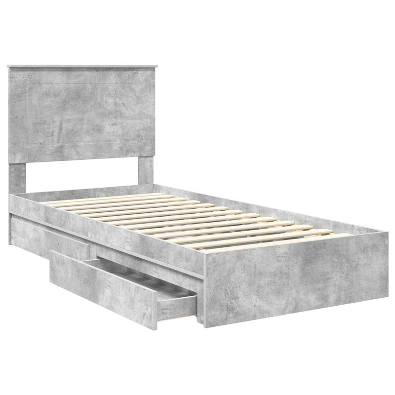 Bed, Concrete Grey, Small Single (2'6)