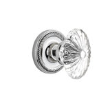 Rope Rosette with Oval Fluted Crystal Door Knob