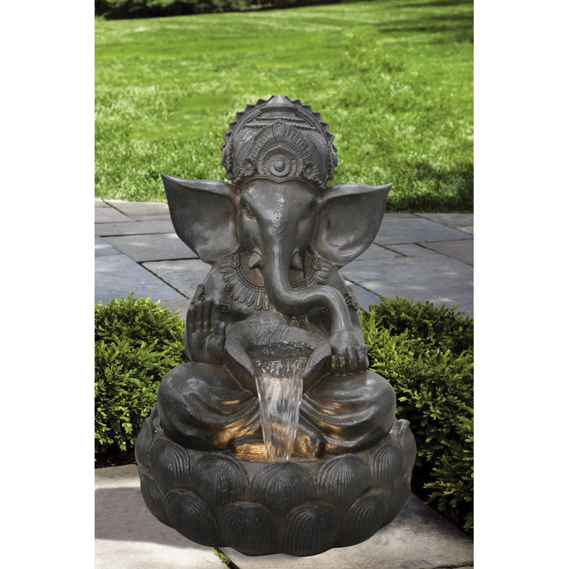 Handcrafted Outdoor Sculptural Fountain with Lights