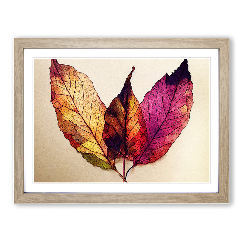 Plant Leaf Vol.2 - Framed Print, 46cm H x 64cm W x 2cm D, Oak Framed