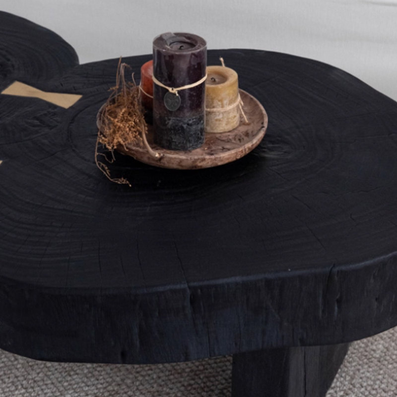 Semi-unique design black coffee table