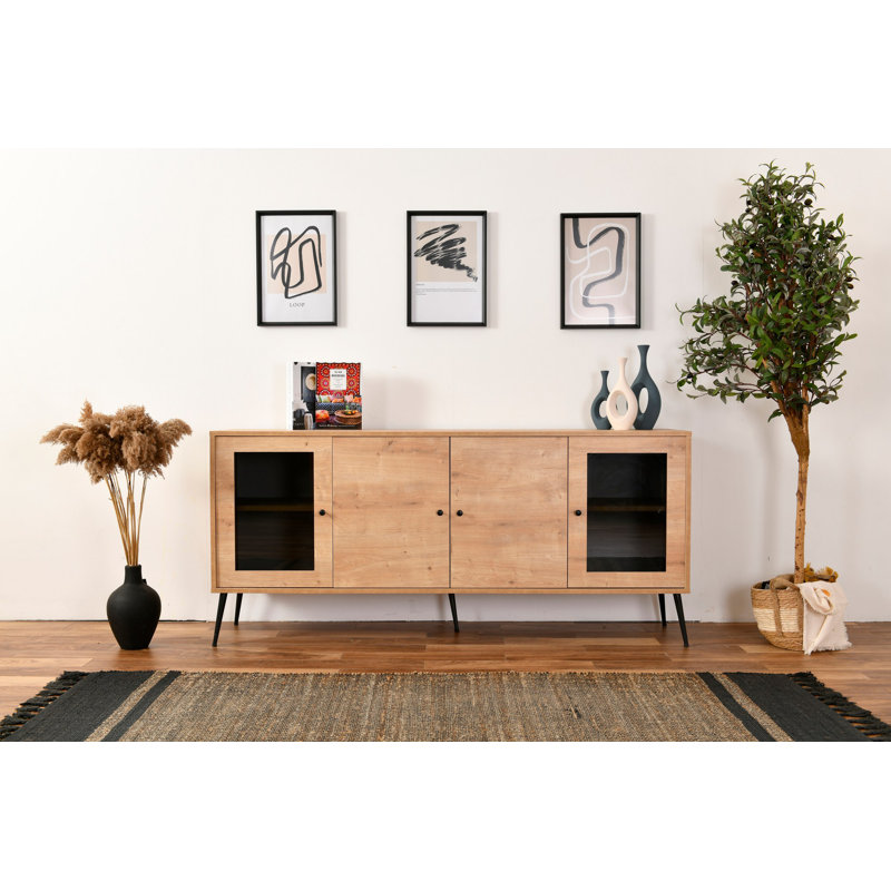 Wolina 81cm Console Table, Oak/Black