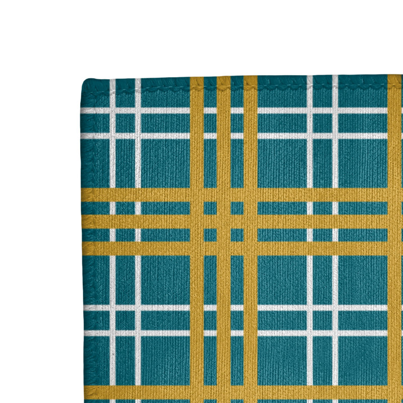 Tapis bleu sarcelle écossais, Rectangle 3 pi x 5 pi