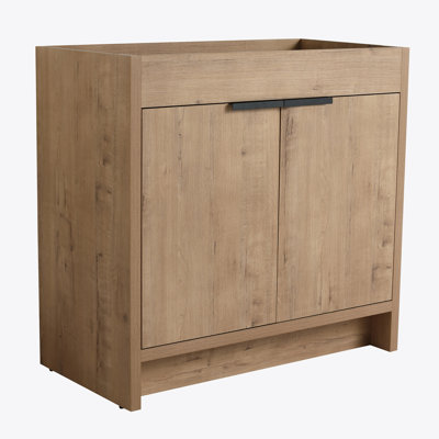 Meuble-lavabo de salle de bain autoportant 36 po et 2 portes d'armoire à fermeture en douceur ((KD-Packing)