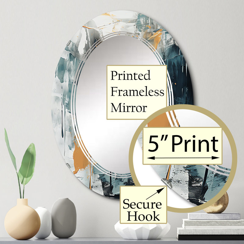 Azzura - Miroir mural moderne ovale, 30 po x 20 po