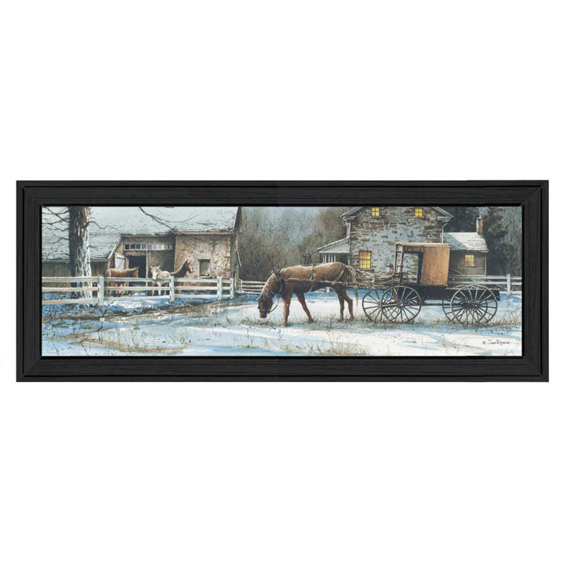«Evening on the Farm», art mural encadré pour le salon et la maison par John Rossini