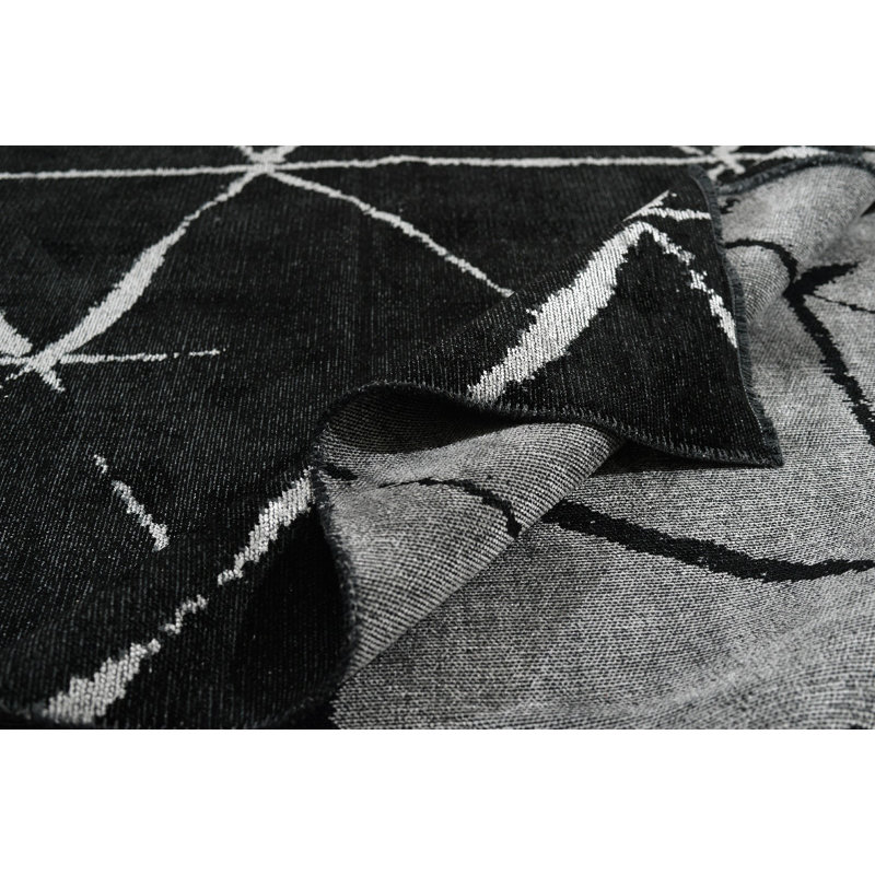 Rapture Black/Silver Gray Geometric Luxury Area Rug, Rectangle 7'10" x 11'2"
