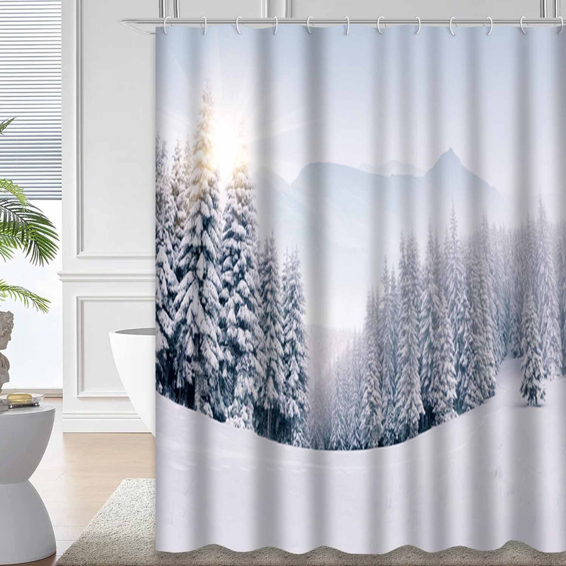 Rideau de douche Foggy Winter, L 72 po x l 84 po