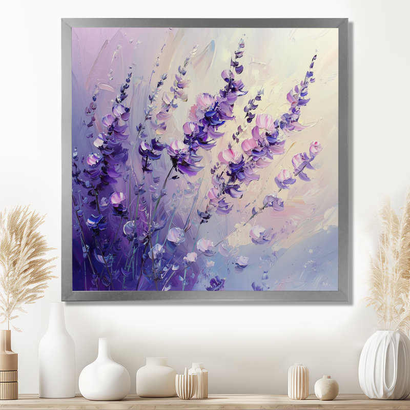 Kucera - Floral Wall Decor, H 36 po x l 36 po, Reproduction encadrée d'une seule photo, Argent argent