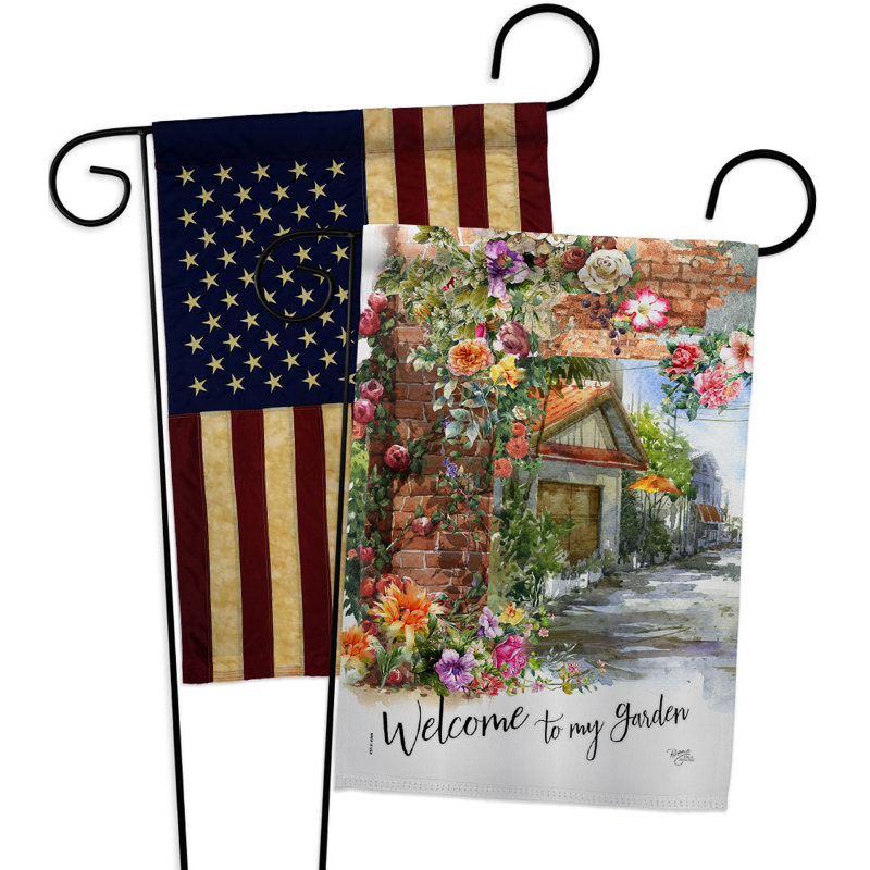 Drapeau de jardin en polyester 19 x 13 po My Garden View