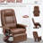 Faux Leather Manual Recliner, Adjustable Swivel Lounge Chair With Footrest-734481235