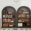 Bibliothèque à 4 tablettes de hauteur, grande bibliothèque de rangement arquée 45,66 po