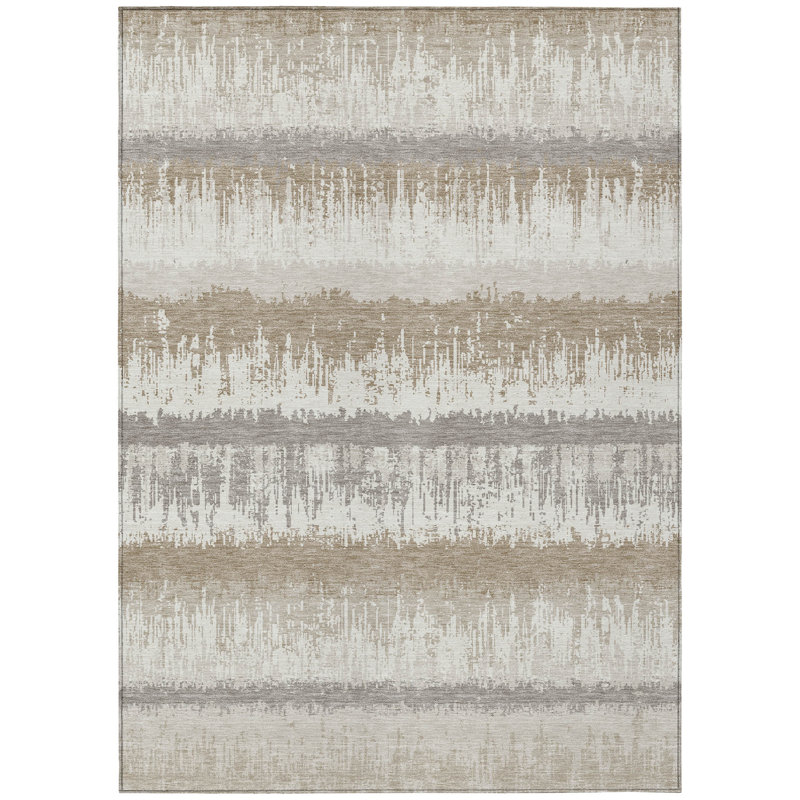 Nyelle Ivory Washable Indoor-Outdoor Rug - , 10' x 14'