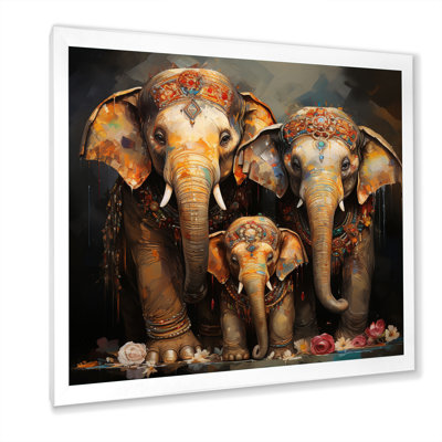 Art asiatique, éléphants thaïlandais VI - impression