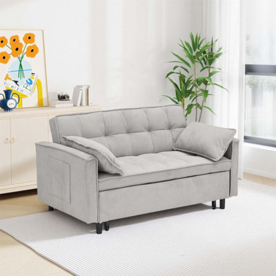 Corduroy Modular  Sleeper Sofa, Loveseat with Pull-Out Bed for Versatile and Comfortable Living Room Seating
