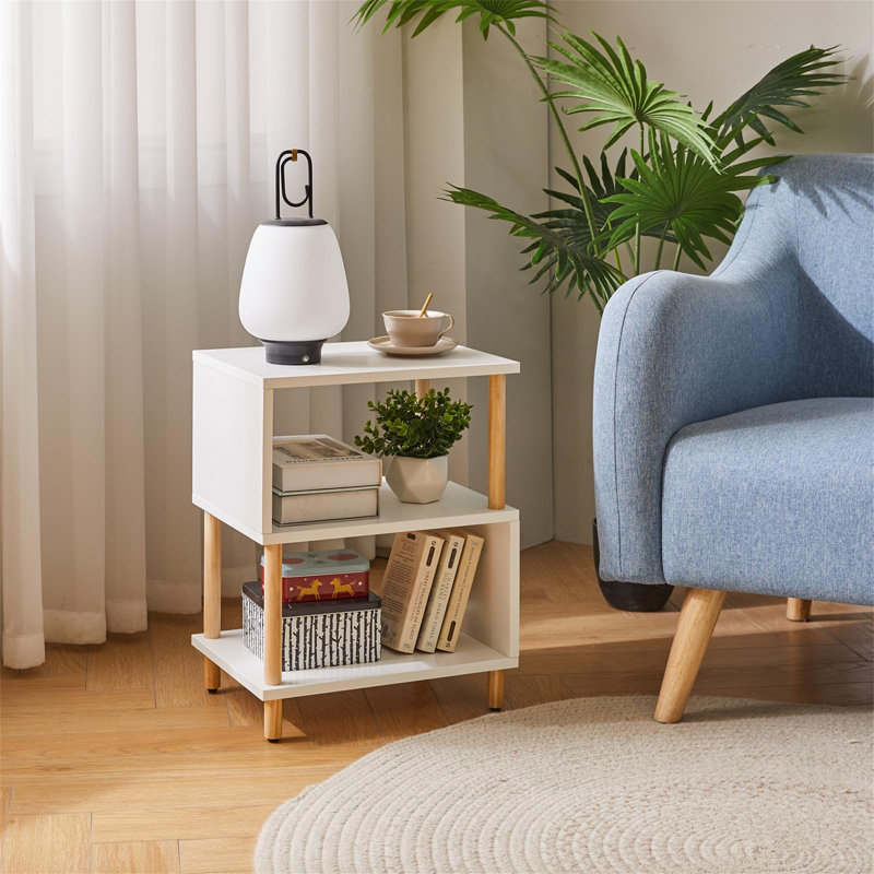 End Table, Oak, White