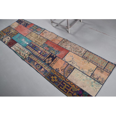 Handmade Vintage Turkish Wool Rug - Rich Red Runner Carpet for Hallways and Stairs