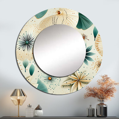 Coastal Neutrals Boho Collage - Miroir rond abstrait à décor mural_MTMIR123694