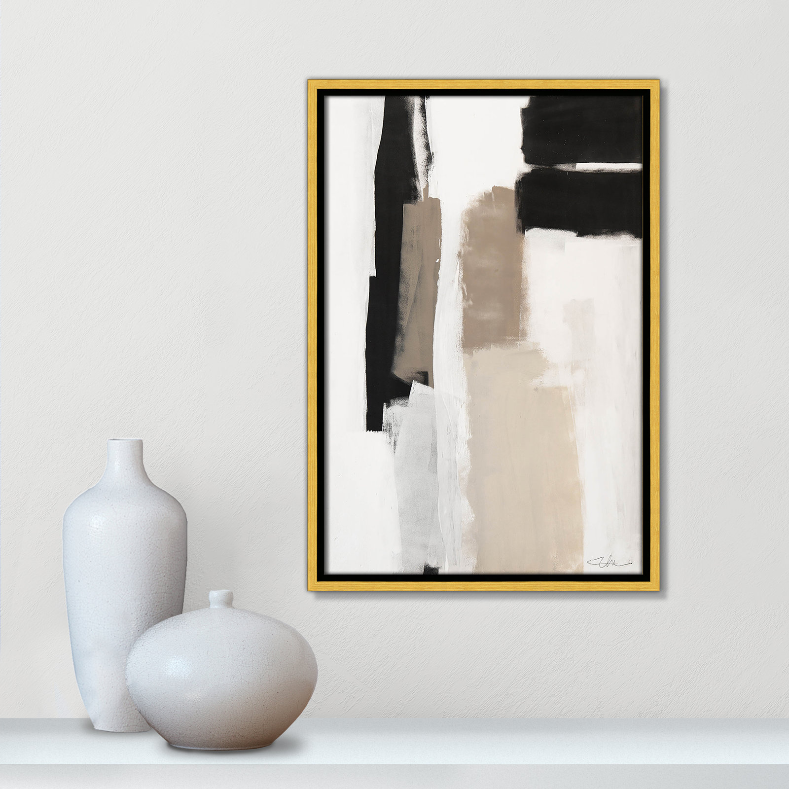 Giverny Earth Scapes II by  Print, Gold Floater Framed, No Mat, 19.5" H x 13.5" W x 2" D